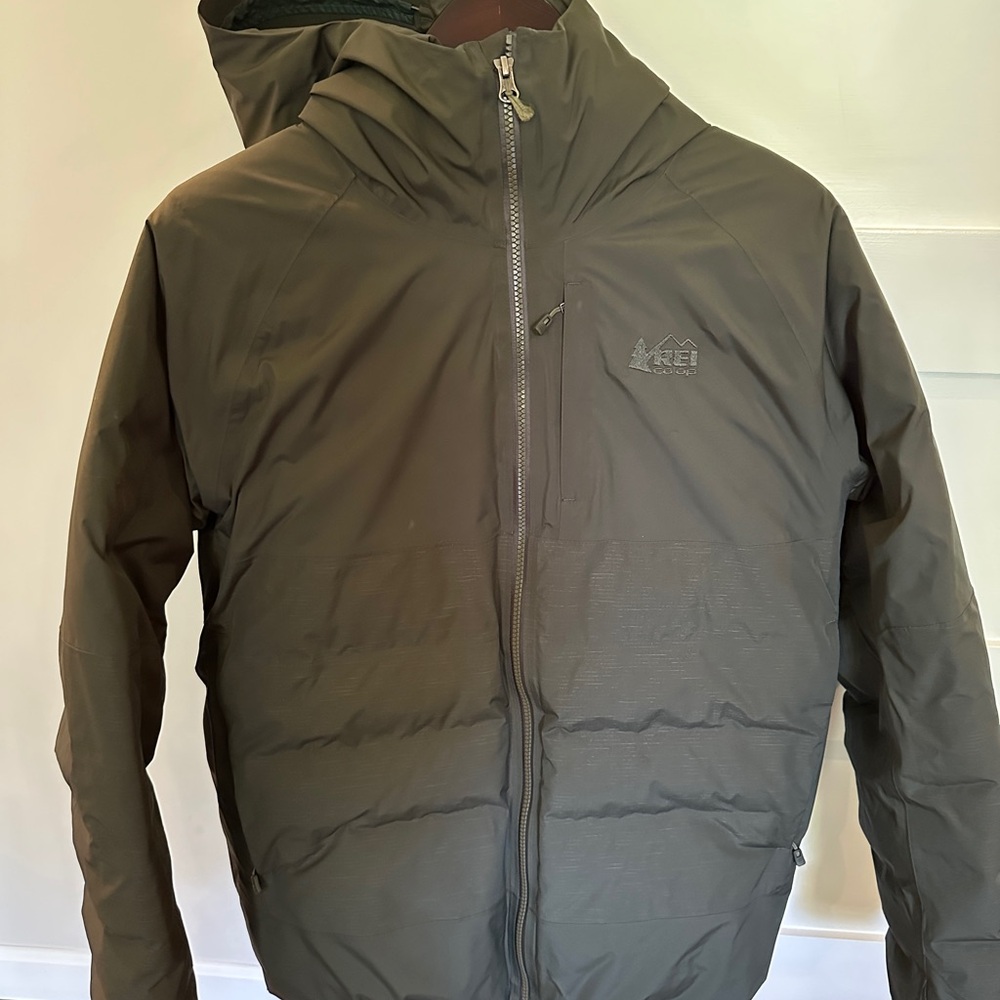 REI Green Puffer Jacket with Hood